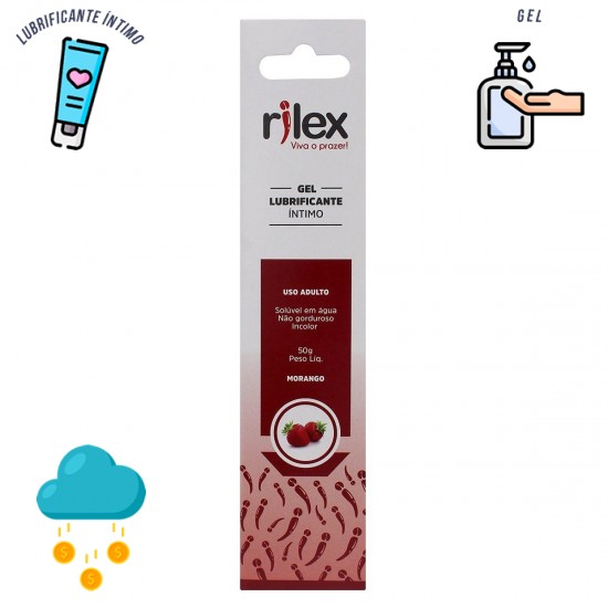 Gel lubrificante íntimo morango  Rilex 50 gramas